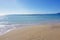 Untouched sand beach with wave residue pattern