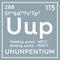 Ununpentium. Post-transition metals. Chemical Element of Mendeleev\\\'s Periodic Table. 3D illustration