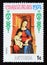 Unused post stamp Antigua 1974, Madonna, painting by Raphael