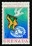 Unused postage stamp Grenada 1975, Dove, Grenada flag and U.N. Emblem