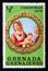 Unused postage stamp Grenada Grenadine 1976, Virgin Madonna Child Jesus painting, Cima