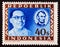Unused postage stamp Republic Indonesia 1948, Mohammad Hatta and Abram Lincoln