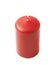 Unused red wax candle isolated