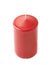 Unused red wax candle isolated