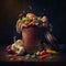 Unused rotten vegetables are thrown into the trash, generative AI