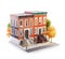 Unusual 3d illustration of Brownstone buildings