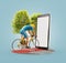 Unusual 3d illustration of a Professional cyclist