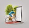 Unusual 3d illustration of a Professional cyclist