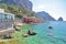 Unusual beach with turquoise waters on the island of Capri