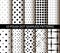 Unusual black white polka dot pattern set