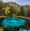 Unusual blue lake in Altay region