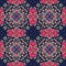 Unusual colorful seamless pattern in ethnic style