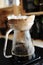 Unusual creative coconut shell pourover drip alternative coffee brewing