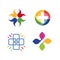 Unusual cross vector logo set. Healthcare symbol. Colorful cross logos collection.