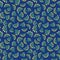 Unusual dark colors fruit slices on deep blue seamless pattern vector