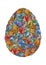 Unusual decorative easter egg made of many colourful Art Nouveau easter eggs.