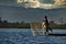 Unusual evening fishing on the Inle lake