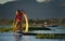 Unusual evening fishing on the Inle lake