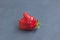 Unusual fresh organic strawberries. Like symbol Thumb up. Red juicy berry on a blue background, copy space. Concept - Eating