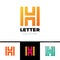 Unusual geometric letter H. Architecture logo. Isolated monogram.