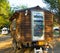 An unusual home-made trailer at a campground in northern canada