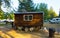 An unusual home-made trailer at a campground in northern canada