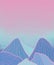 unusual landscape of neon blue beautiful mountains on a gentle pink-blue background