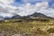 Unusual looking mountains in national park rondane, Norway