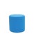 unusual modern blue cylindrical padded stool upholstered with fabric