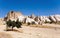 Unusual mountain cloudless landscape of Cappadocia.