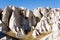 Unusual mountain landscape of Turkish Cappadocia.