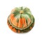 Unusual orange and green striped turban squash