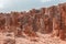Unusual rock formations closeup at Petrified Forest, Cape Bridgewater, Australia.