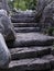 Unusual rough granite stairway with ornamental rocks.