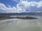 Unusual soda lake and its reflections in Burdur geography