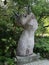 An unusual stone sculpture that resembles a unicorn