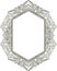 Unusual vertical hexagon rich decorated floral decorative frame