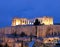 Unusual view of Parthenon by night