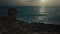 Unusual volcanic rock formations and the a sea coast slide shot