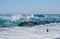 Unusual wave at Main Beach, Laguna Beach, California.