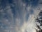 Unusual white clouds on a blue sky