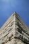 Unusual wide angle upward view of a castle keep