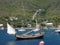 An unusual yacht anchored at bequia.