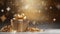 Unwrap the Magic: A Glittering Christmas Background with a Golden Surprise