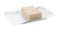 Unwrapped block of compressed yeast on white background