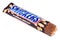 Unwrapped Snickers candy chocolate bar