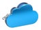 Unzipped 3d cloud icon on white background