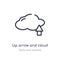 up arrow and cloud outline icon. isolated line vector illustration from tools and utensils collection. editable thin stroke up