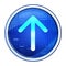 Up arrow icon futuristic blue round button vector illustration