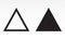 Up arrow triangle or pyramid line art vector icon for apps and websites